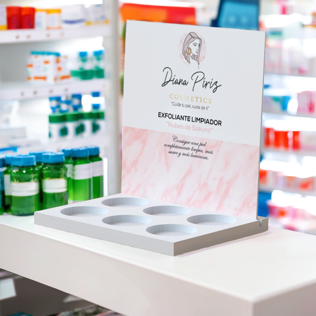 Display de PVC en una farmacia