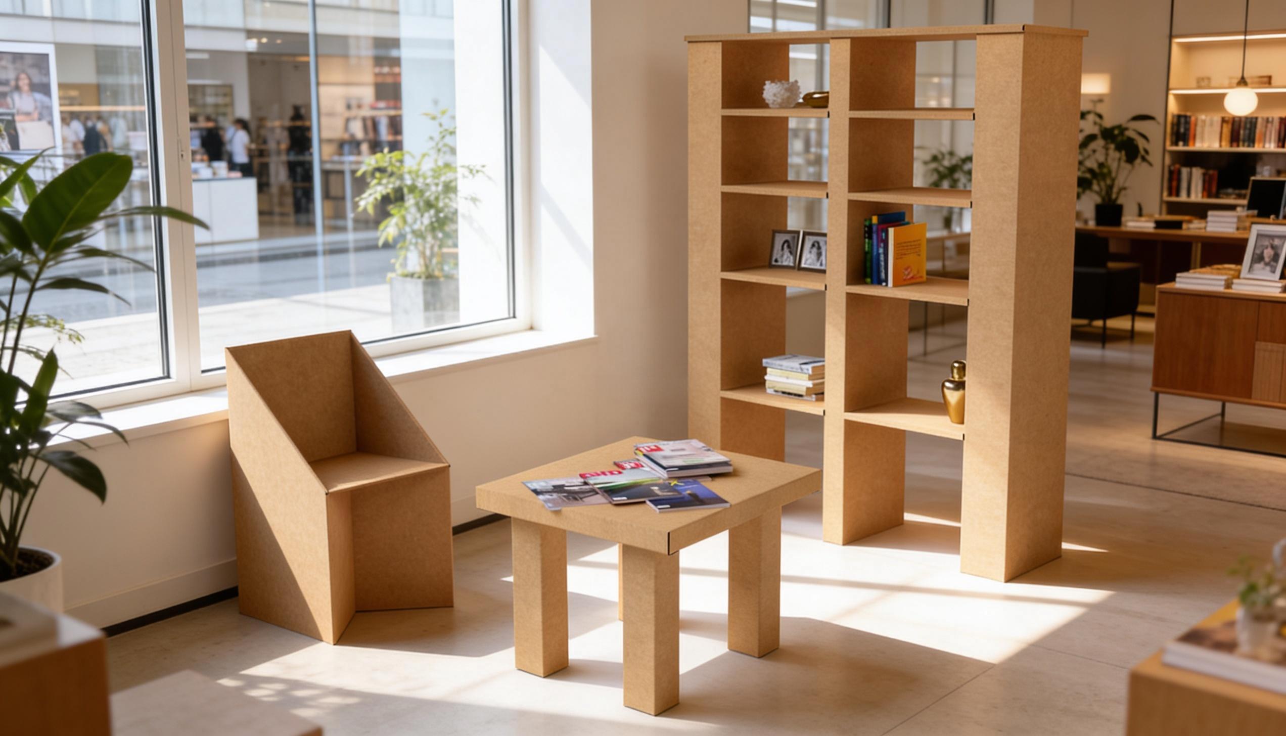 Muebles de cartón a medida para negocios