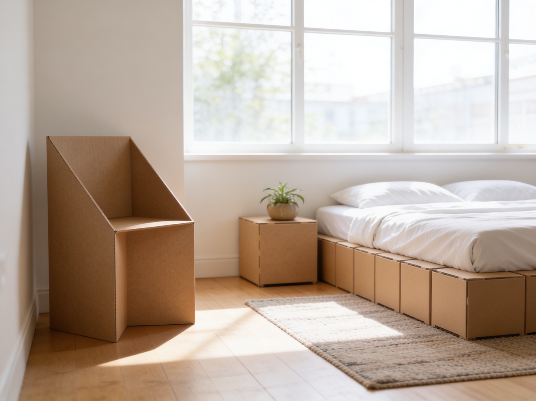 Home staging con muebles de cartón