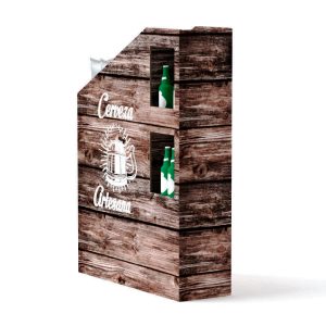 Expositor de cartón dispensador para alimentación.