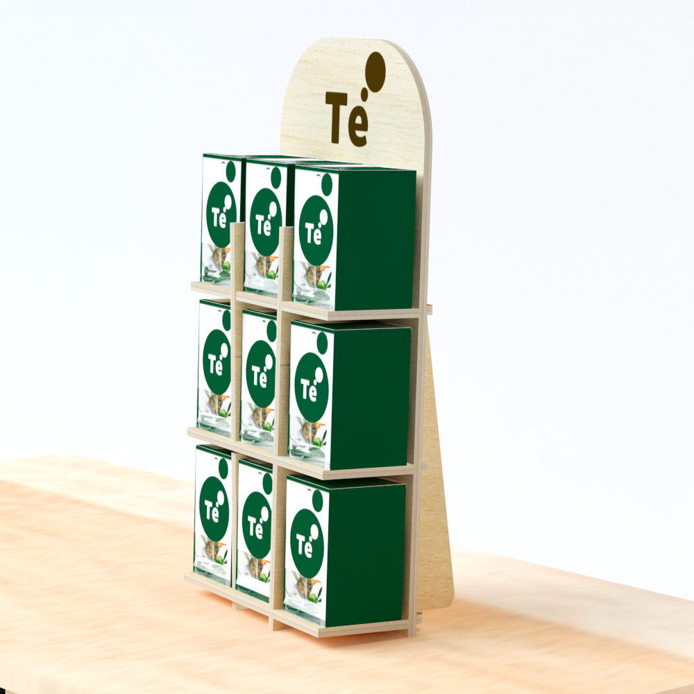 Expositor de mostrador de madera (pack de 3)