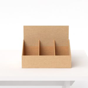 Expositor de mostrador de cartón con tres separadores (pack de 10)