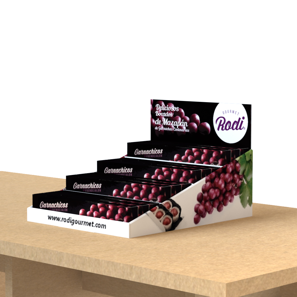 Expositor de mesa de cartón en escalera (pack de 10)
