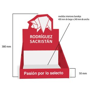 Expositor de mostrador de cartón para alimentación (10 und.)