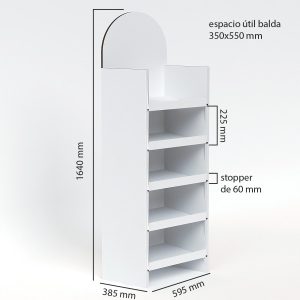 Expositor de cartón para comercio resistente (pack de 10)