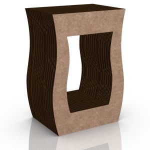 Mueble de cartón con forma en negro