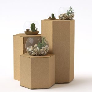Mesa hexagonal de cartón (pack de 2)