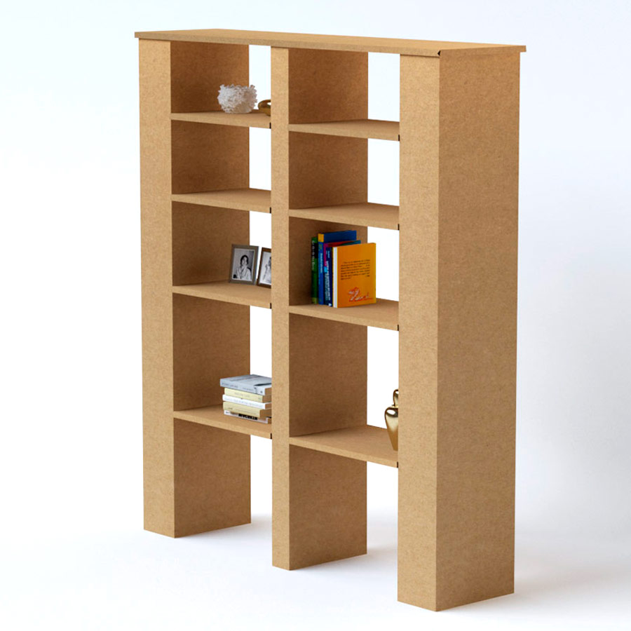 Librería de cartón resistente