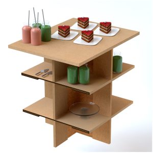 Mesa de cartón para comercios y degustaciones