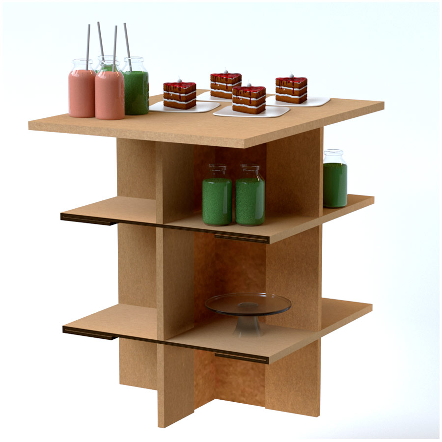 Mesa de cartón para comercios y degustaciones