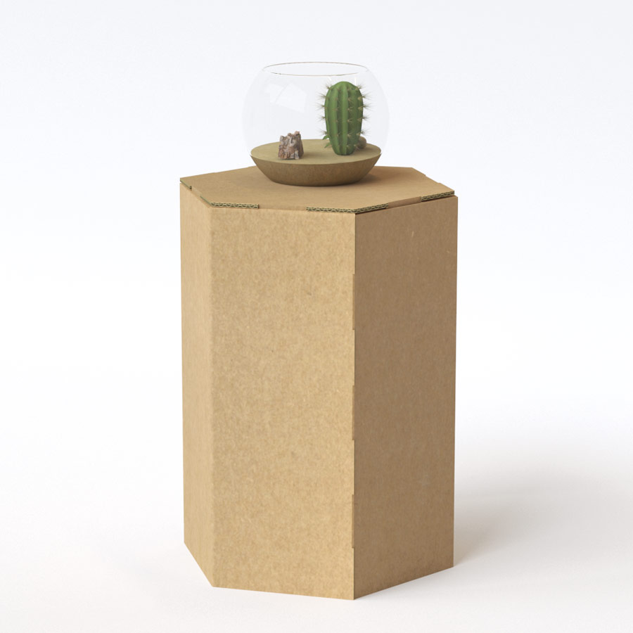 Mesa hexagonal de cartón (pack de 2)