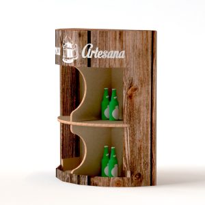 Mostrador de cartón promocional de cerveza
