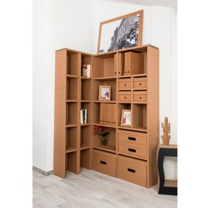 Librería de cartón económica