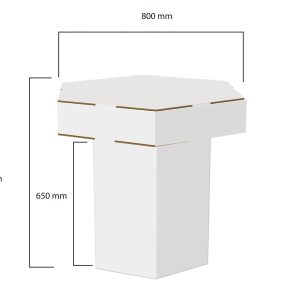 Mesa de cartón plegable hexagonal