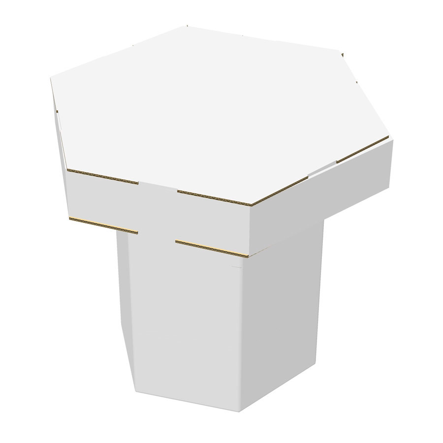 Mesa de cartón hexagonal infantil