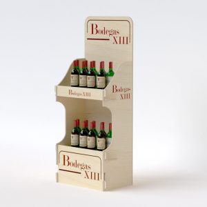 Expositor de suelo de madera para botellas (Pack de 2)