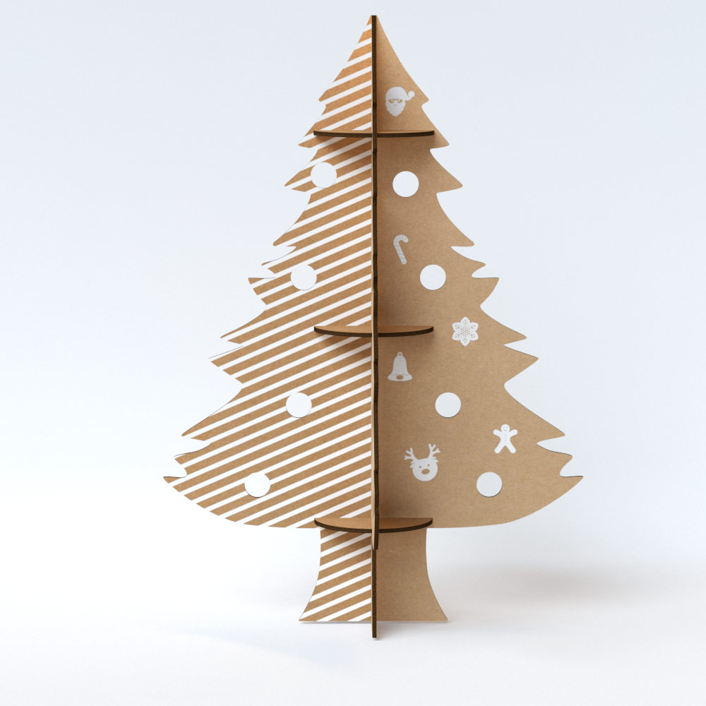 Árbol de navidad ecológico de cartón (pack de 5)