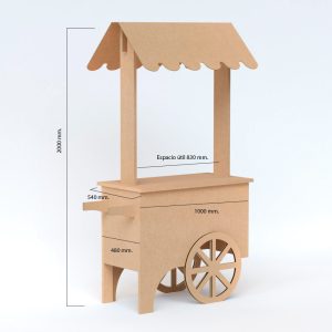 Carrito para degustaciones de cartón