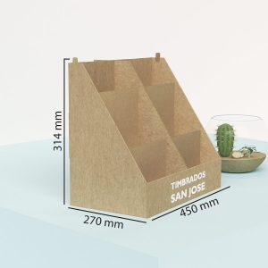 Porta de cartón folletos de 6 compartimentos (pack de 10)