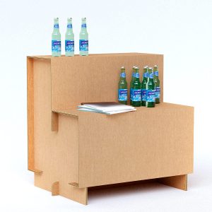 Repisa de cartón ecológica para ferias y eventos