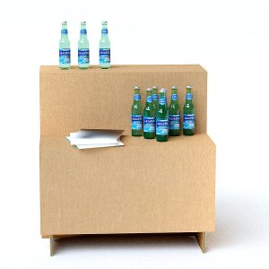 Repisa de cartón ecológica para ferias y eventos