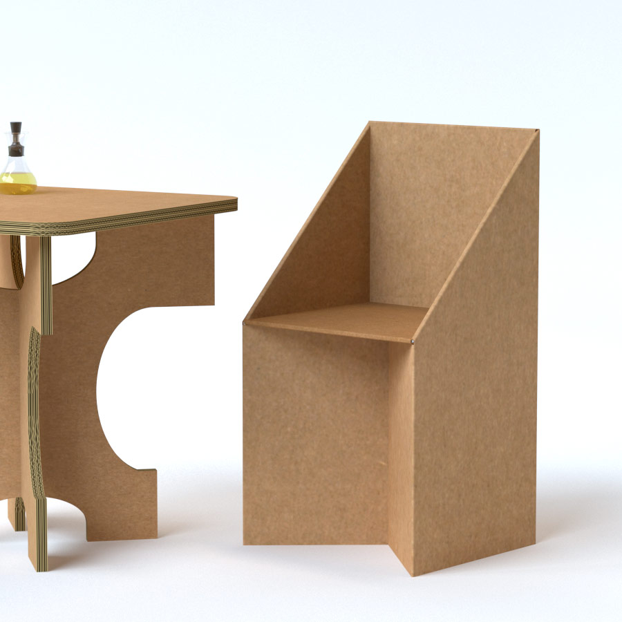 Silla de cartón para home staging (pack de 2)