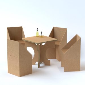 Silla de cartón para home staging (pack de 2)
