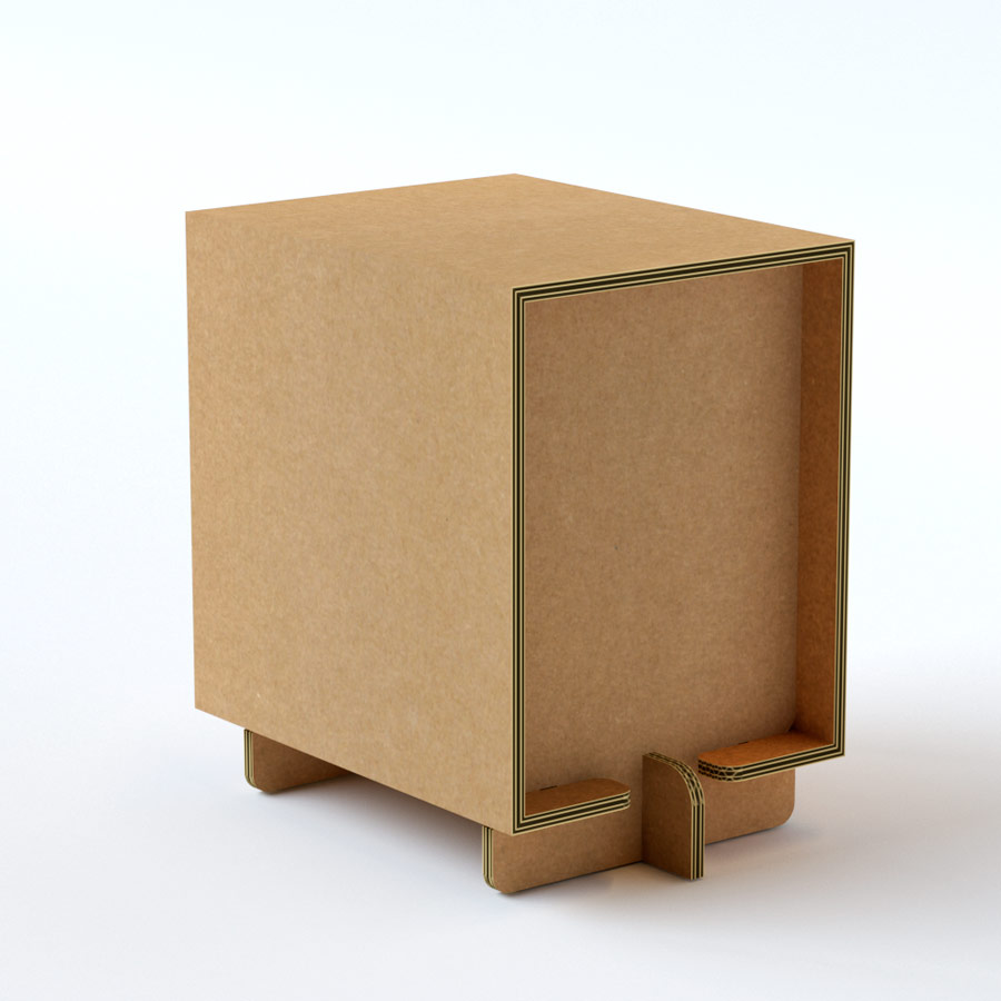 Taburete de cartón resistente (pack de 4)