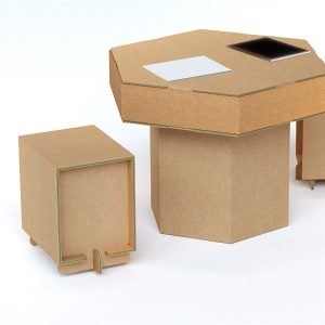 Taburete de cartón resistente (pack de 4)