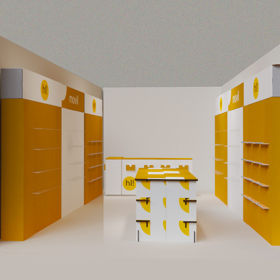 Tienda pop up de cartón