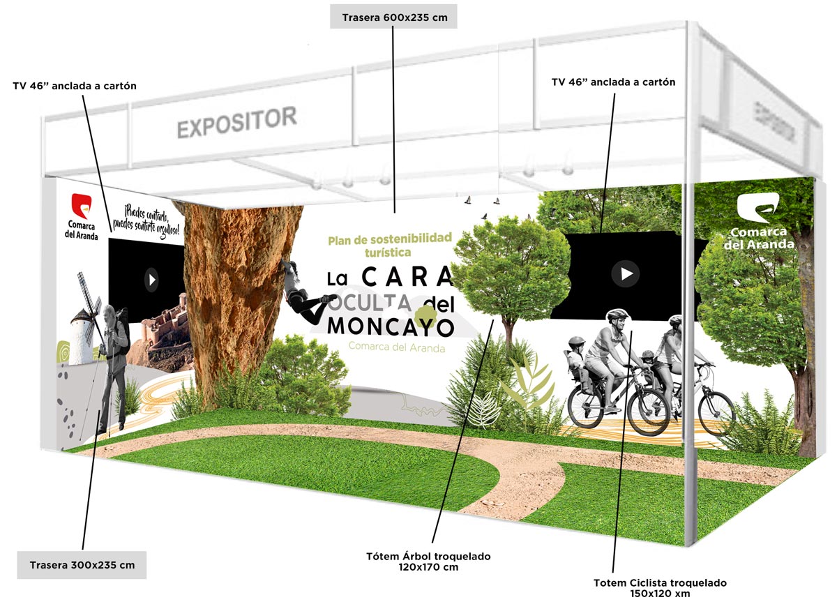 Stand de cartón modular de la Comarca de las Cinco Villas en la Feria Aratur