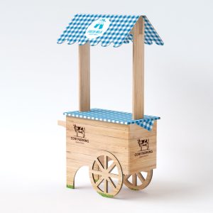 Carrito para degustaciones de cartón