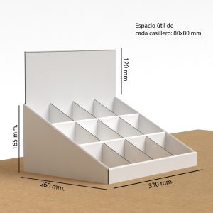 Expositor de cartón para cosmética de mostrador (pack de 10)