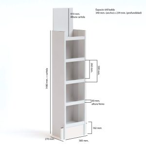 Expositor de cartón para SNACK pack de 10