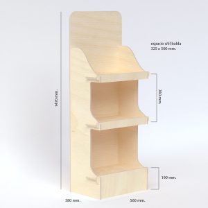 Expositor de madera de chopo (pack de 10)