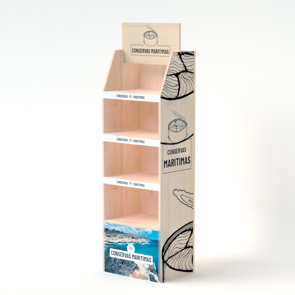 Expositor de madera de pino para vino (Pack de 10)