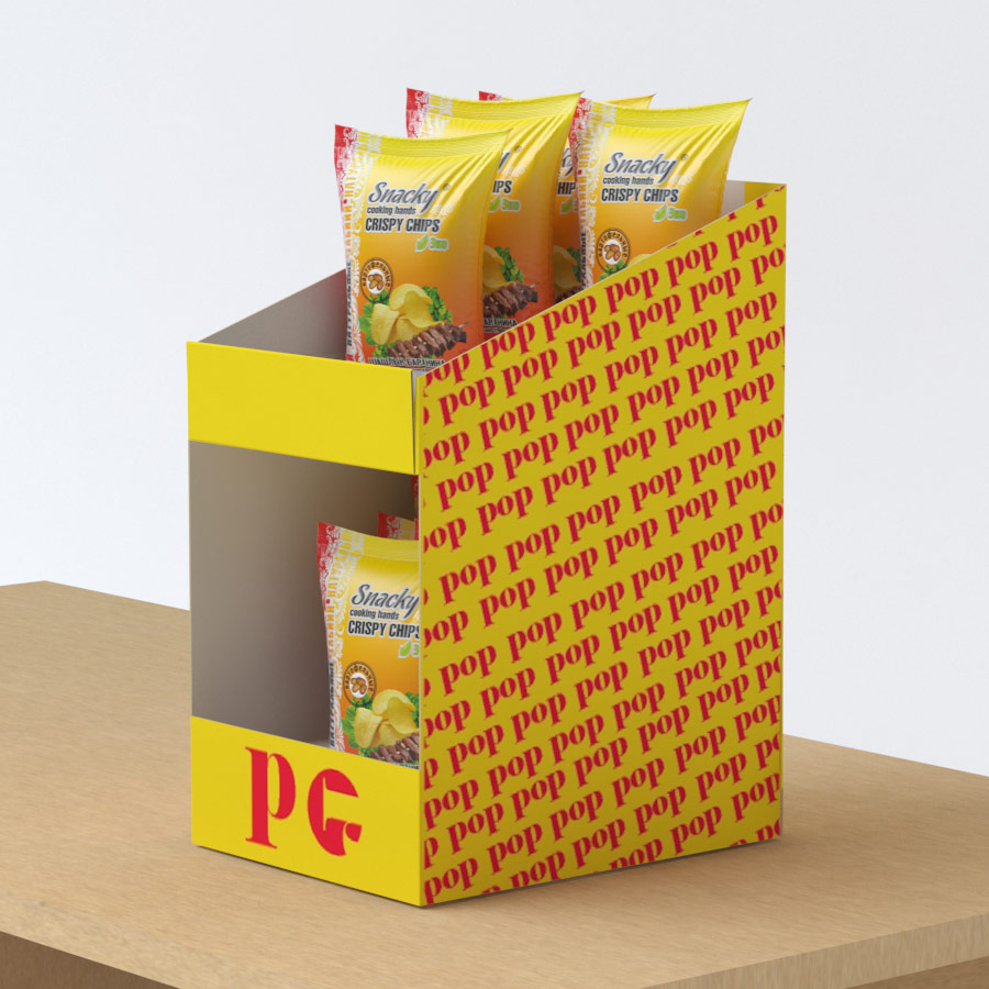 Expositor de mostrador de cartón con dos alturas (pack de 10)