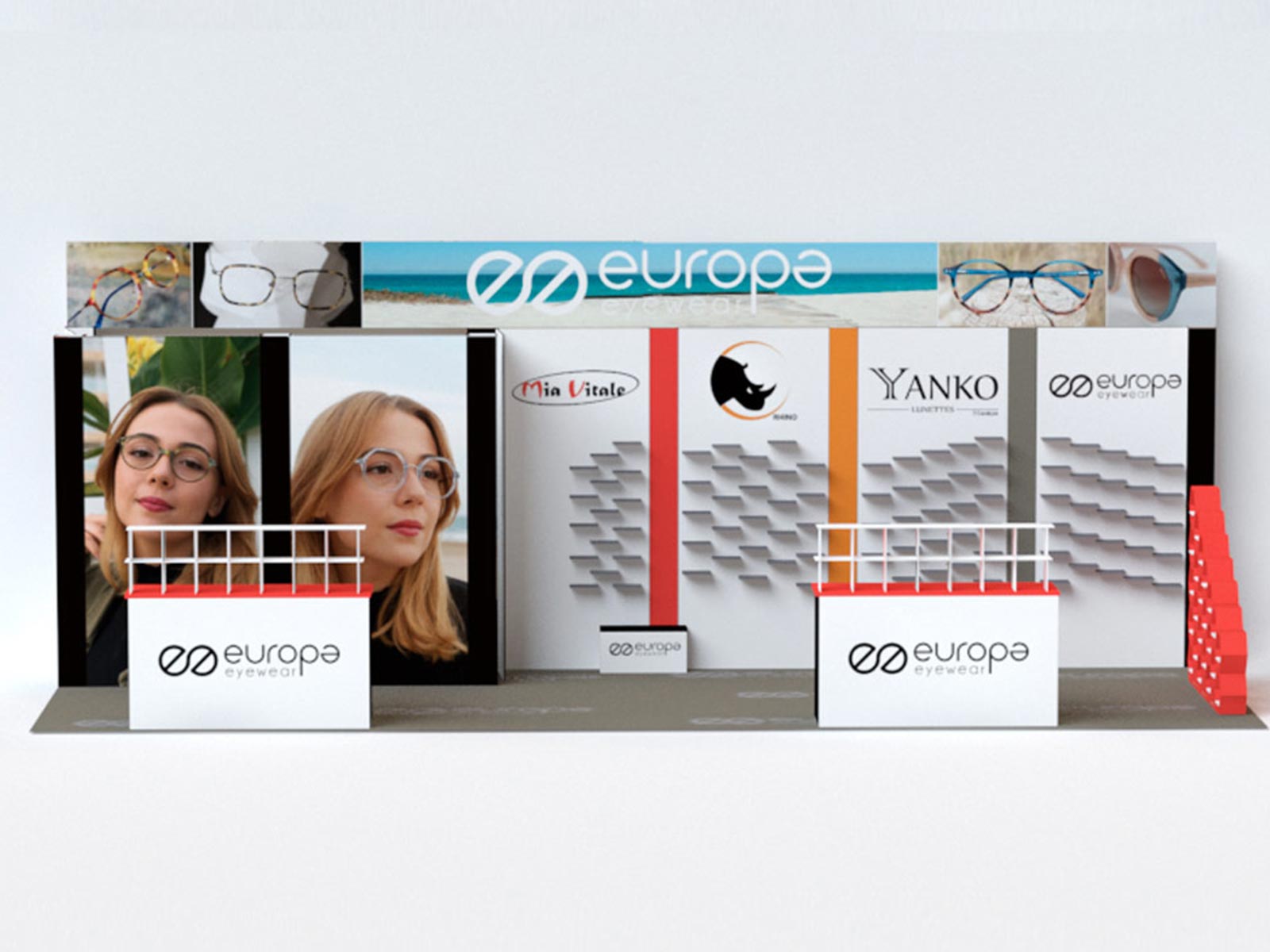 Stand modular de cartón de Europa Eyewear en ExpoÓpticas