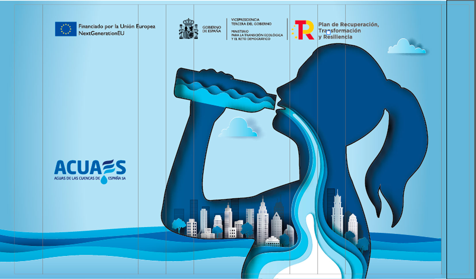 Detalle del stand por capas de cartón