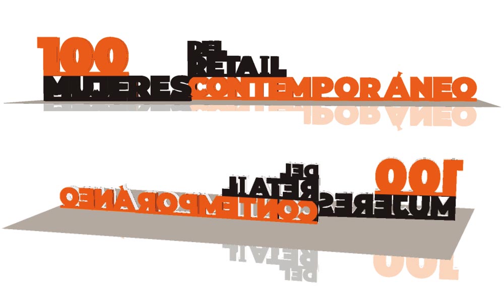 Letras gigantes de cartón con el lema del evento de la Asociación Española del Retail