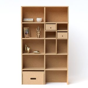 Librería de cartón, modular