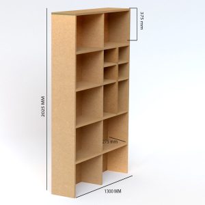 Librería de cartón, modular