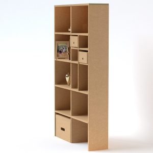 Librería de cartón, modular